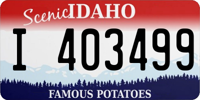 ID license plate I403499