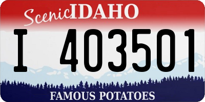 ID license plate I403501
