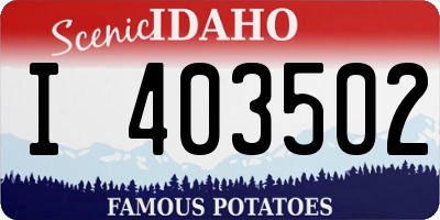 ID license plate I403502