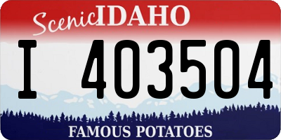 ID license plate I403504