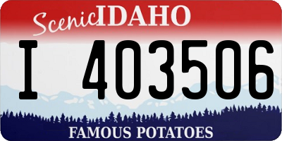 ID license plate I403506