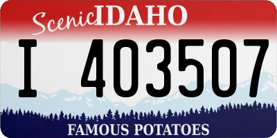 ID license plate I403507