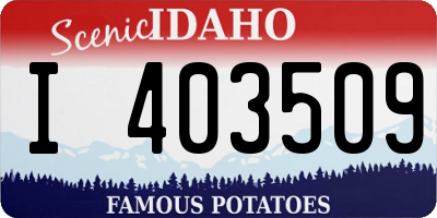 ID license plate I403509