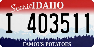ID license plate I403511
