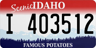ID license plate I403512