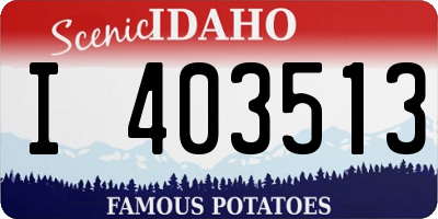 ID license plate I403513