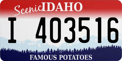ID license plate I403516