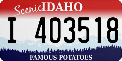 ID license plate I403518
