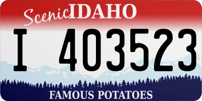 ID license plate I403523