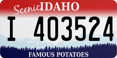 ID license plate I403524