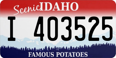 ID license plate I403525