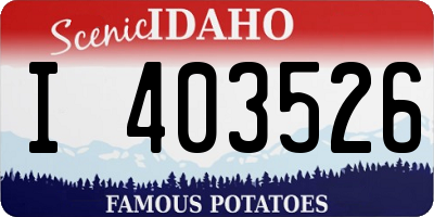 ID license plate I403526