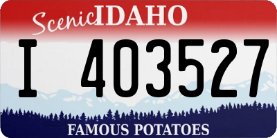 ID license plate I403527