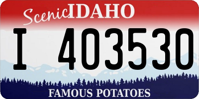 ID license plate I403530