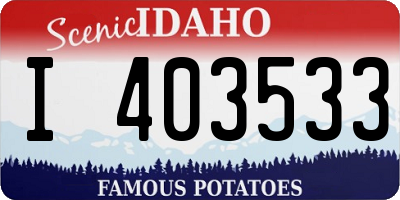 ID license plate I403533