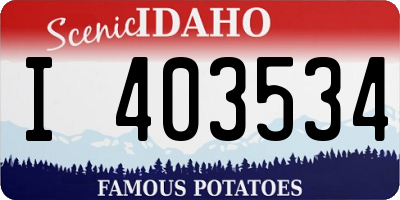 ID license plate I403534