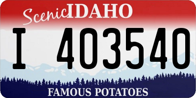 ID license plate I403540