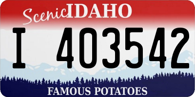 ID license plate I403542