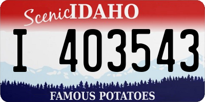 ID license plate I403543