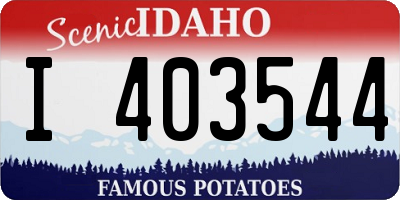 ID license plate I403544