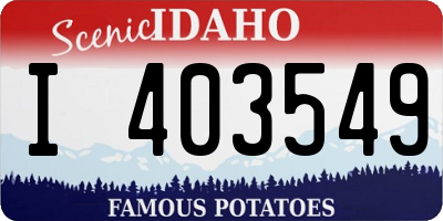 ID license plate I403549