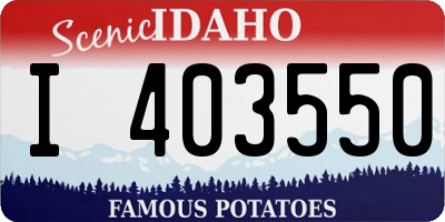ID license plate I403550