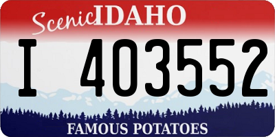 ID license plate I403552