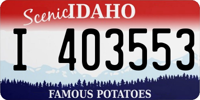 ID license plate I403553