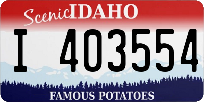 ID license plate I403554