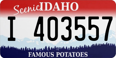ID license plate I403557