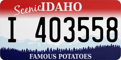 ID license plate I403558