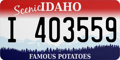 ID license plate I403559