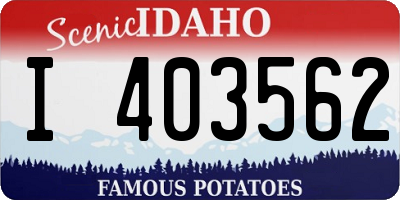 ID license plate I403562