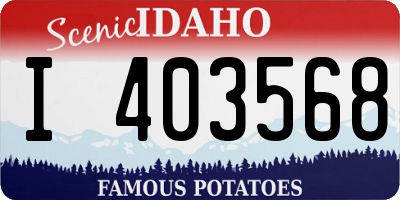 ID license plate I403568