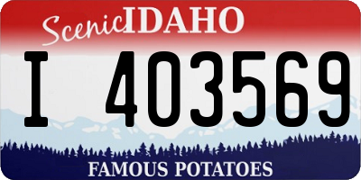 ID license plate I403569