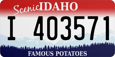 ID license plate I403571