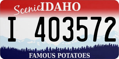 ID license plate I403572