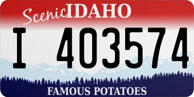 ID license plate I403574