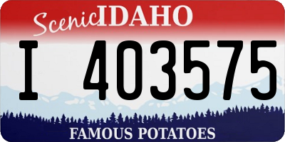 ID license plate I403575