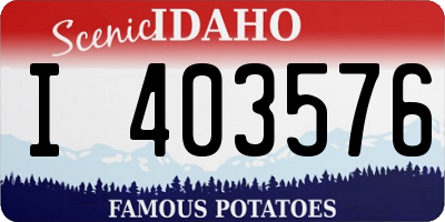 ID license plate I403576