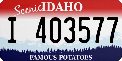 ID license plate I403577