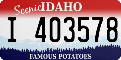 ID license plate I403578