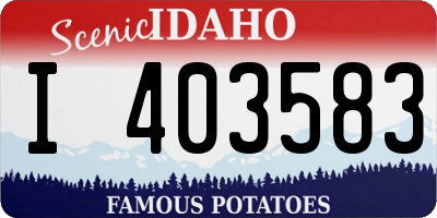 ID license plate I403583