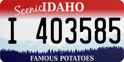 ID license plate I403585