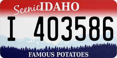 ID license plate I403586
