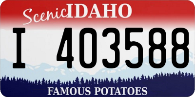 ID license plate I403588