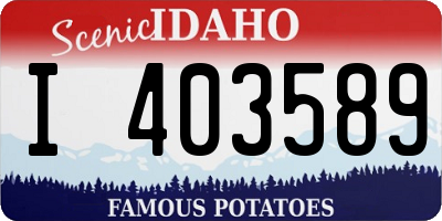 ID license plate I403589
