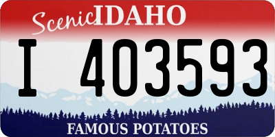 ID license plate I403593