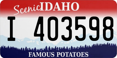 ID license plate I403598