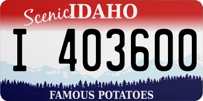 ID license plate I403600